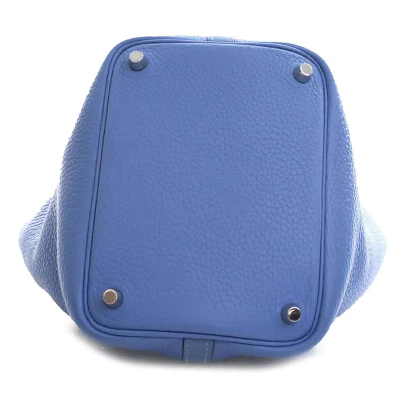 Hermès Clemence and Swift Picotin Lock 18 Blue Leather Good condition - Inside View