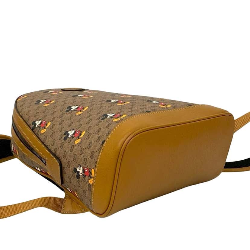 Gucci Disney Small Micro GG Supreme Mickey Mouse Dome Backpack Brown Canvas Good condition - Inside View