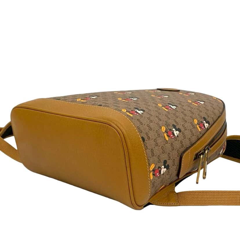Gucci Disney Small Micro GG Supreme Mickey Mouse Dome Backpack Brown Canvas Good condition - Model View