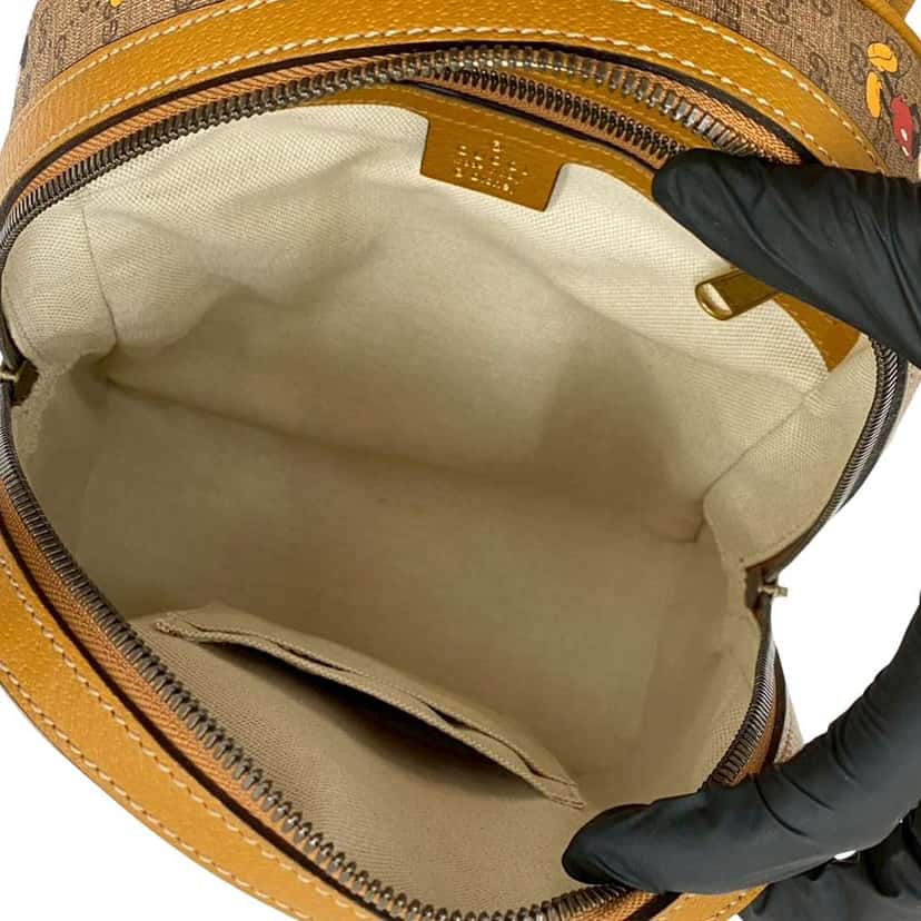 Gucci Disney Small Micro GG Supreme Mickey Mouse Dome Backpack Brown Canvas Good condition - Box View