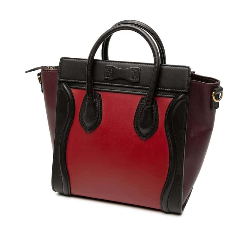 Celine Nano Tricolor Leather Luggage Tote Red Leather Very good condition - Back View