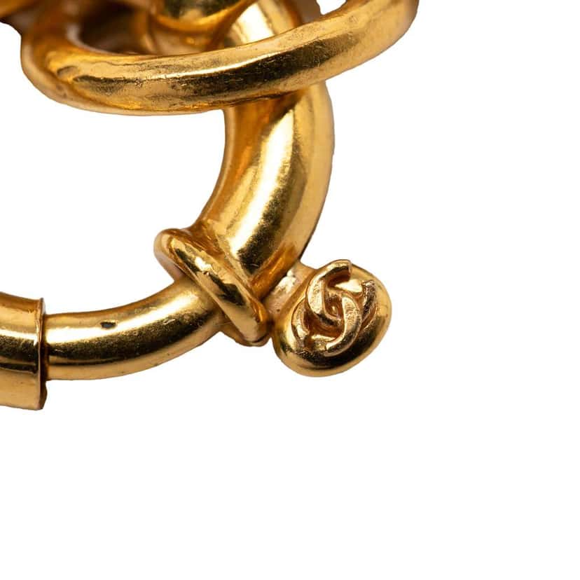 Chanel CC Gold Plated Long Chain Necklace Gold Metal Good condition - Back View