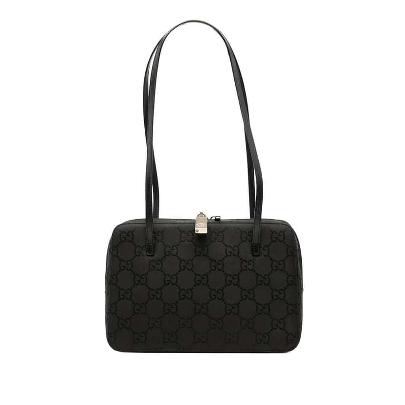 Gucci GG Nylon Shoulder Bag Black Good condition - Front View