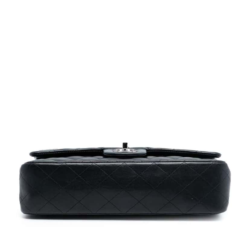 Chanel Medium Classic Lambskin Double Flap Black Leather Good condition - Inside View