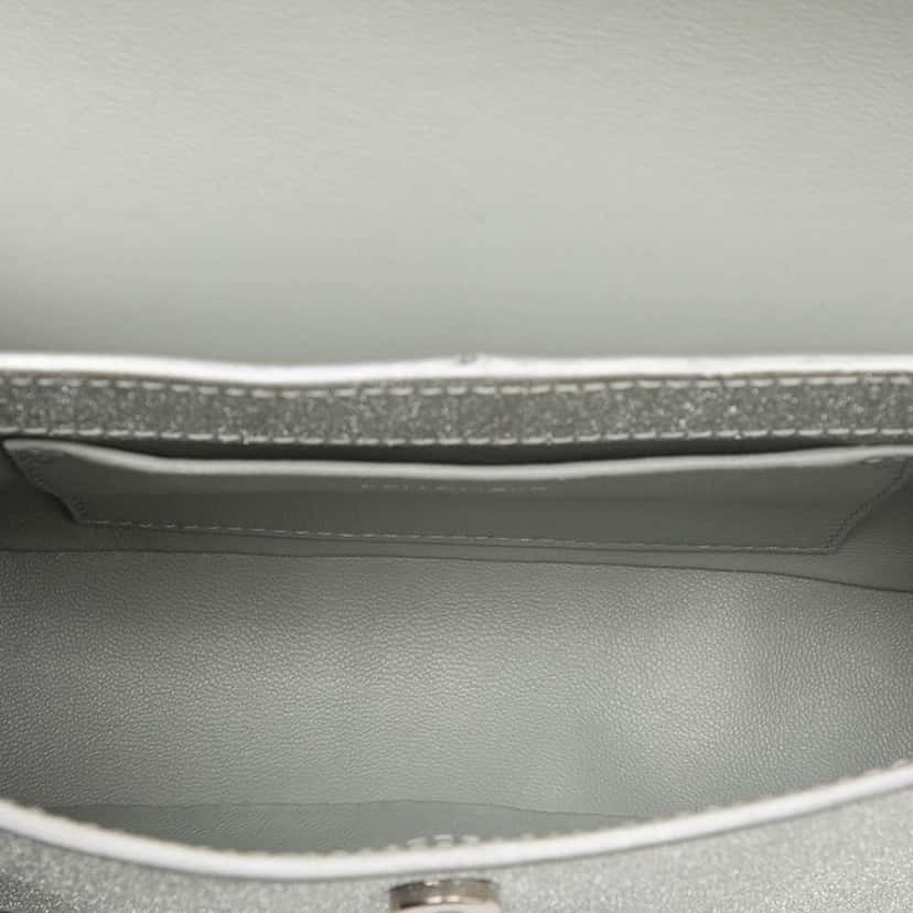 Balenciaga Small Glitter Fabric XX Flap Silver Polyester Very good condition - Model View