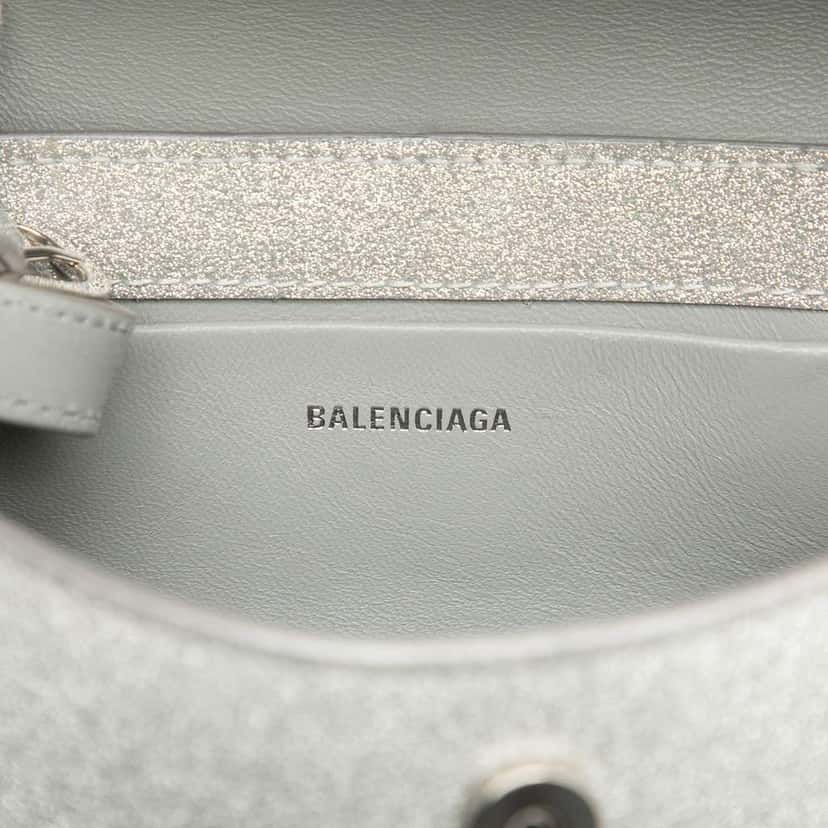 Balenciaga Small Glitter Fabric XX Flap Silver Polyester Very good condition - Box View