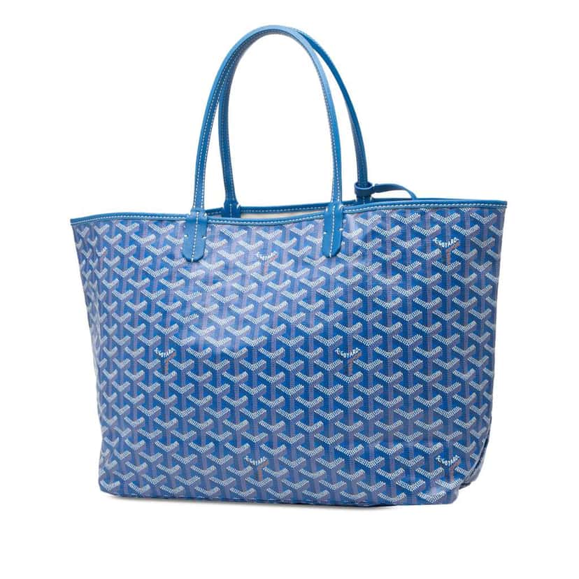 Goyard Goyardine Saint Louis PM Blue Canvas Very good condition - Back View
