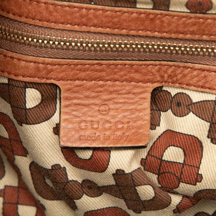 Gucci Large Leather Bamboo Indy Satchel Brown Leather Good condition - Box View