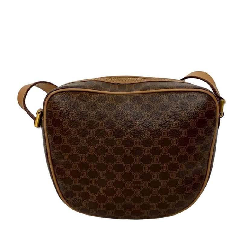 Celine Macadam Coated Canvas Crossbody Brown Canvas Good condition - Back View
