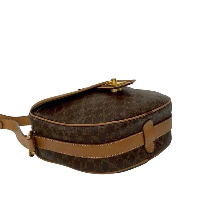 Celine Macadam Coated Canvas Crossbody Brown Canvas Good condition - Model View