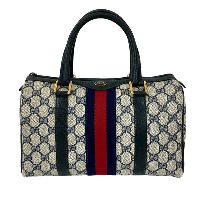 Gucci Medium GG Supreme Ophidia Boston Bag Brown Canvas Good condition - Front View