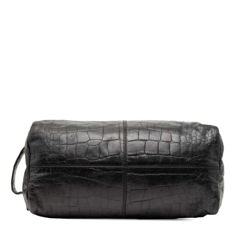 Givenchy Croc Embossed Leather Duffle Bag Black Leather Good condition - Inside View