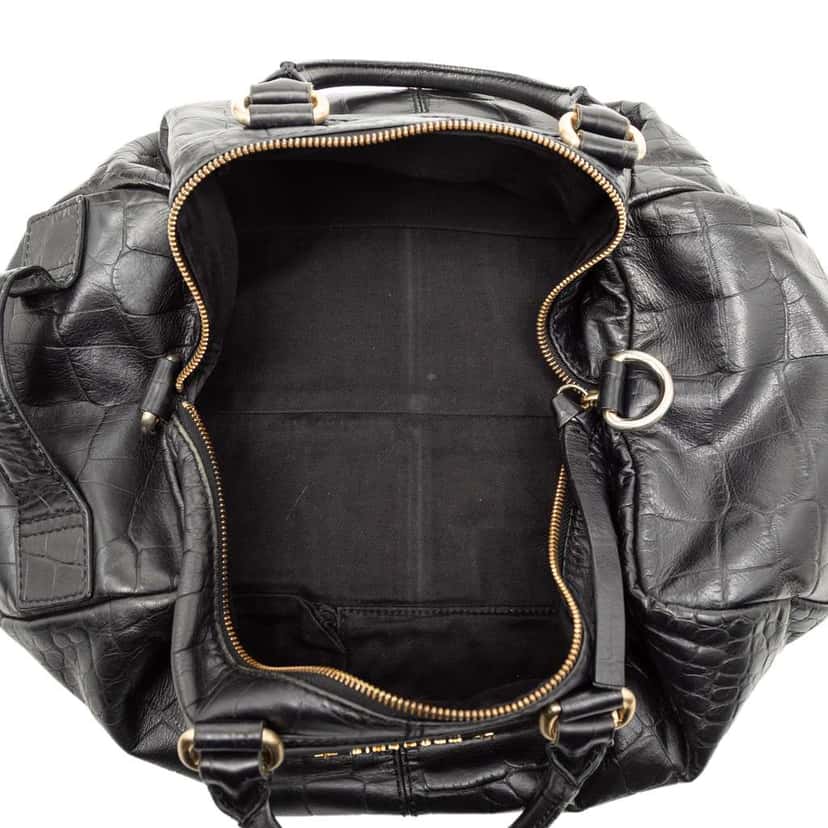 Givenchy Croc Embossed Leather Duffle Bag Black Leather Good condition - Model View