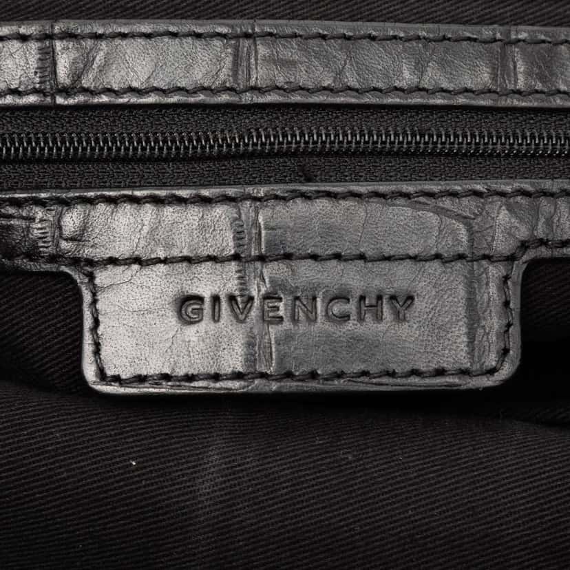 Givenchy Croc Embossed Leather Duffle Bag Black Leather Good condition - Box View