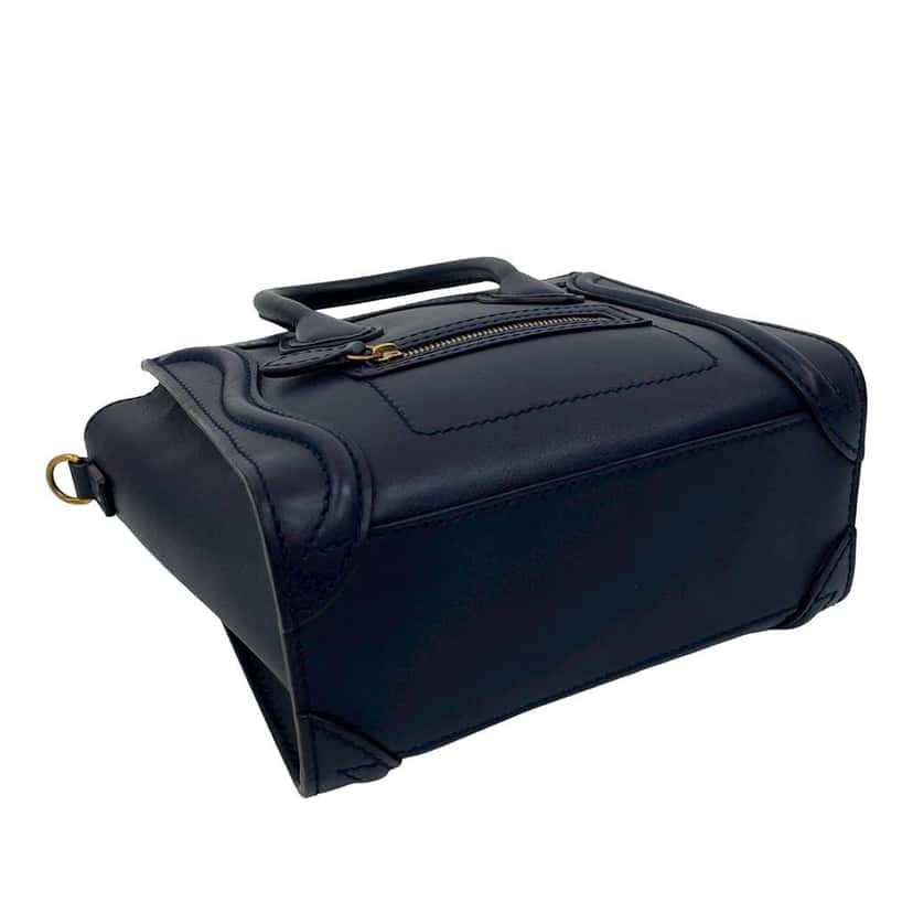 Celine Nano Leather Luggage Tote Blue Leather Good condition - Inside View
