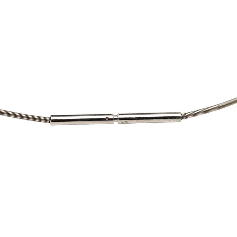 Hermès Palladium Plated Enamel Cage D H Pendant Necklace Blue Good condition - Inside View