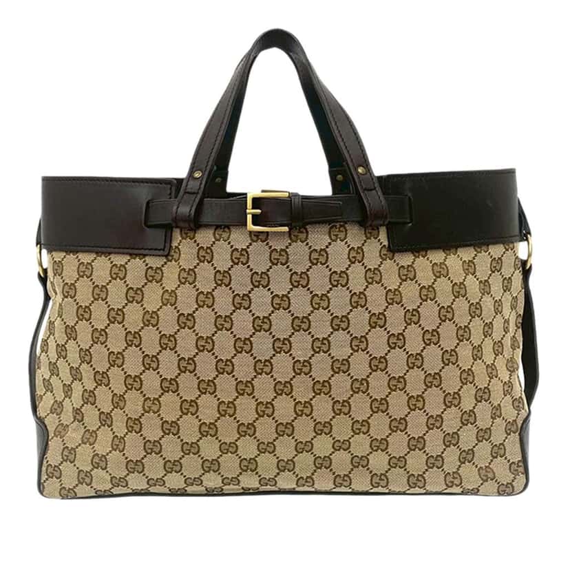 Gucci GG Canvas Tote Brown Canvas Good condition - Front View