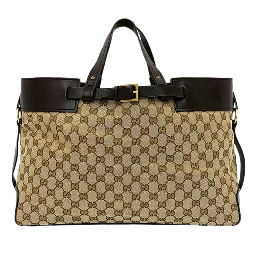 Gucci GG Canvas Tote Brown Canvas Good condition - Back View