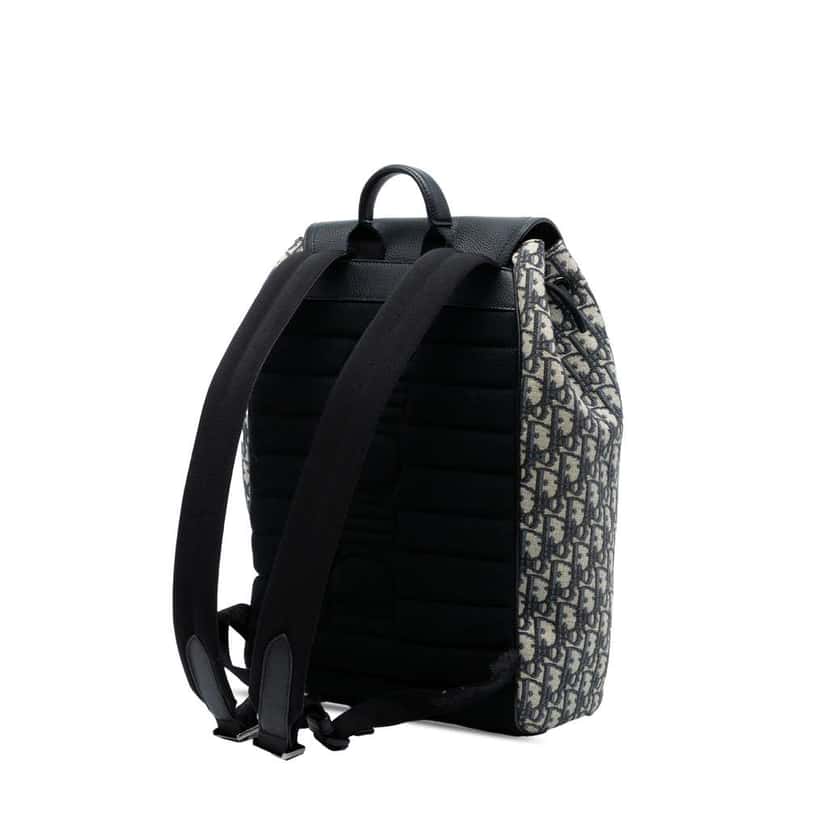 Dior Oblique Canvas Saddle Backpack Blue Canvas Very good condition - Back View