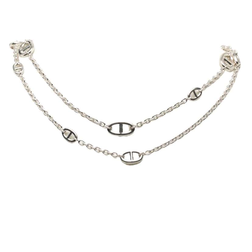 Hermès Sterling Silver Farandole Long Necklace 120 Silver Silver Good condition - Front View