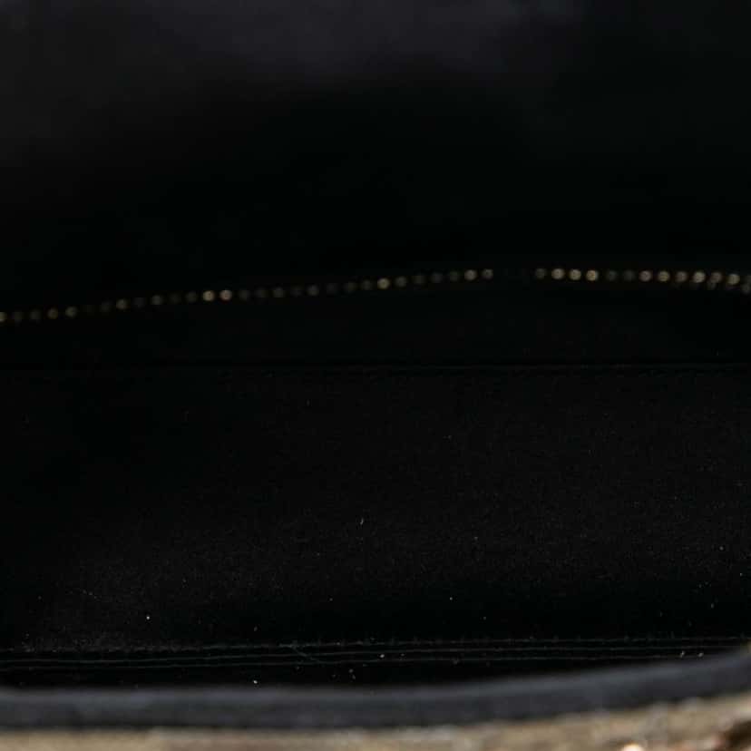Dior Mini Satin Sequin Gradient Lady Dior Gold Satin Good condition - Model View