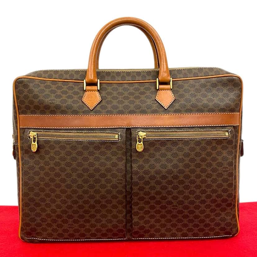 Celine Macadam Coated Canvas Business Bag Brown Canvas Very good condition - Back View