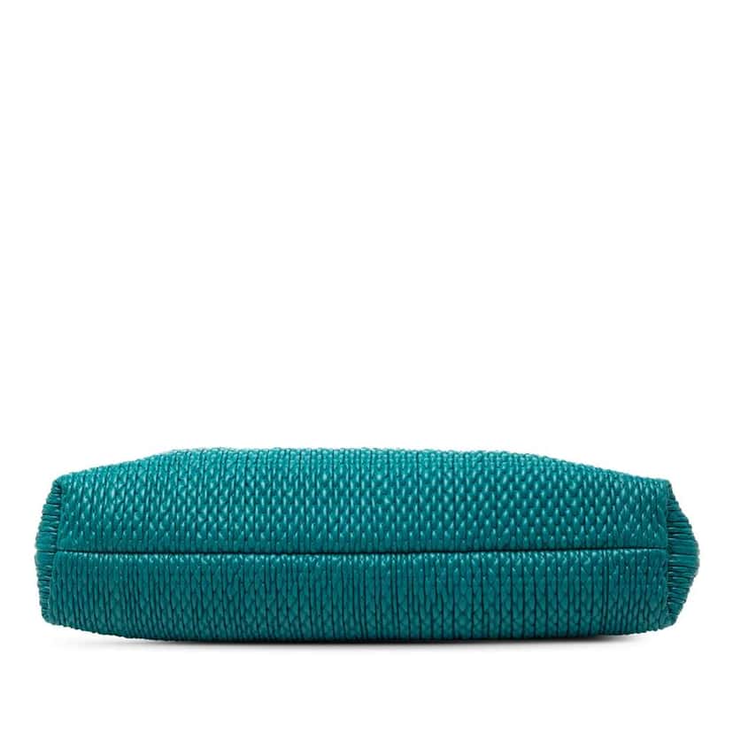 Bottega Veneta Medium Lambskin Knit The Point Triangle Satchel Blue Leather Good condition - Inside View