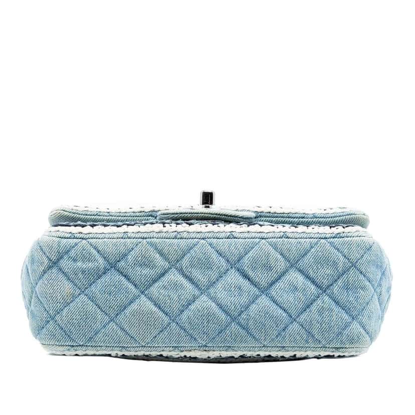 Chanel Mini Rectangular Classic Denim Braided Single Flap Blue Denim Good condition - Inside View