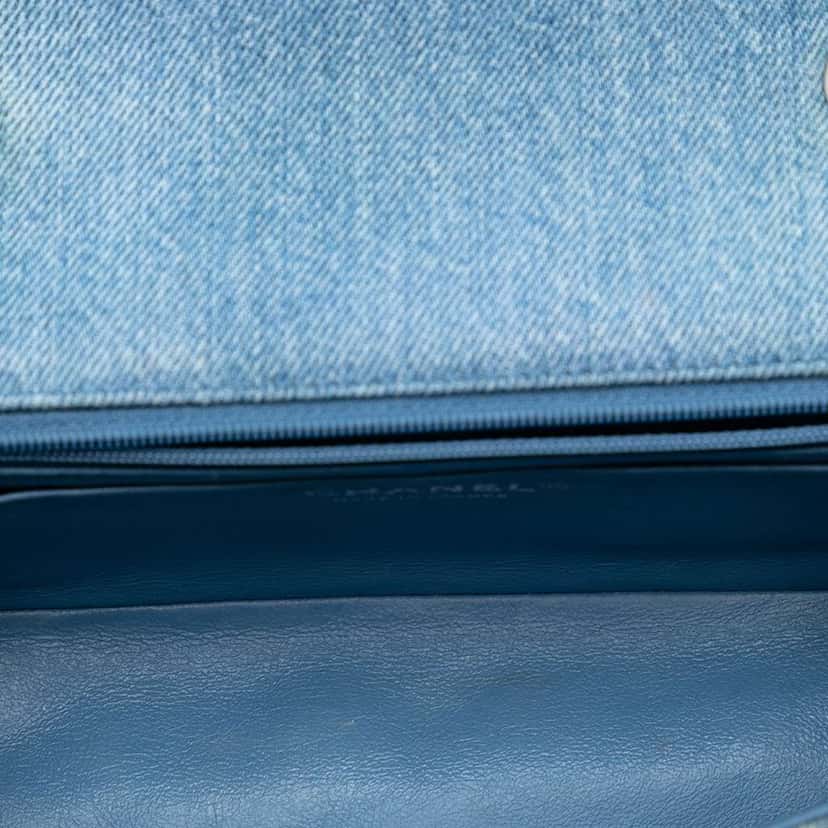 Chanel Mini Rectangular Classic Denim Braided Single Flap Blue Denim Good condition - Model View