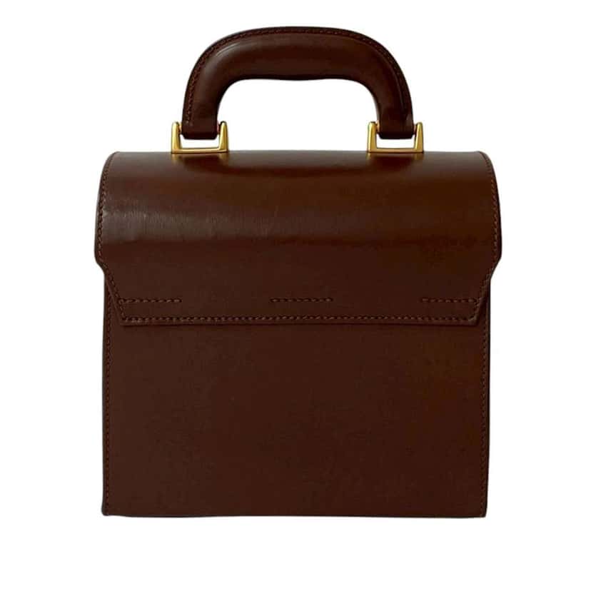 Gucci Leather Lady Lock Handbag Brown Leather Good condition - Back View