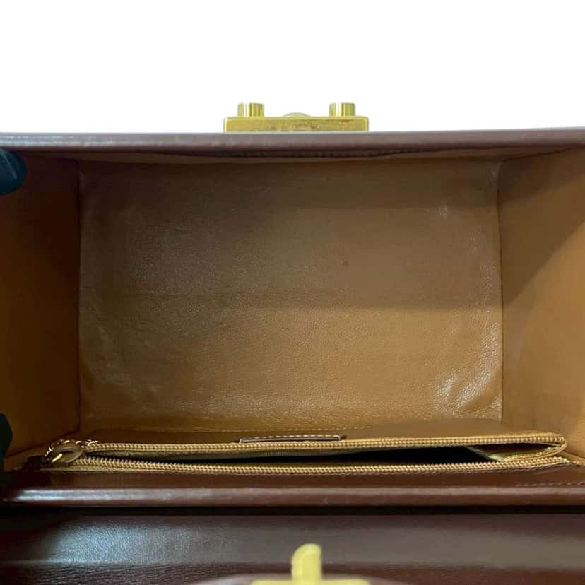 Gucci Leather Lady Lock Handbag Brown Leather Good condition - Inside View