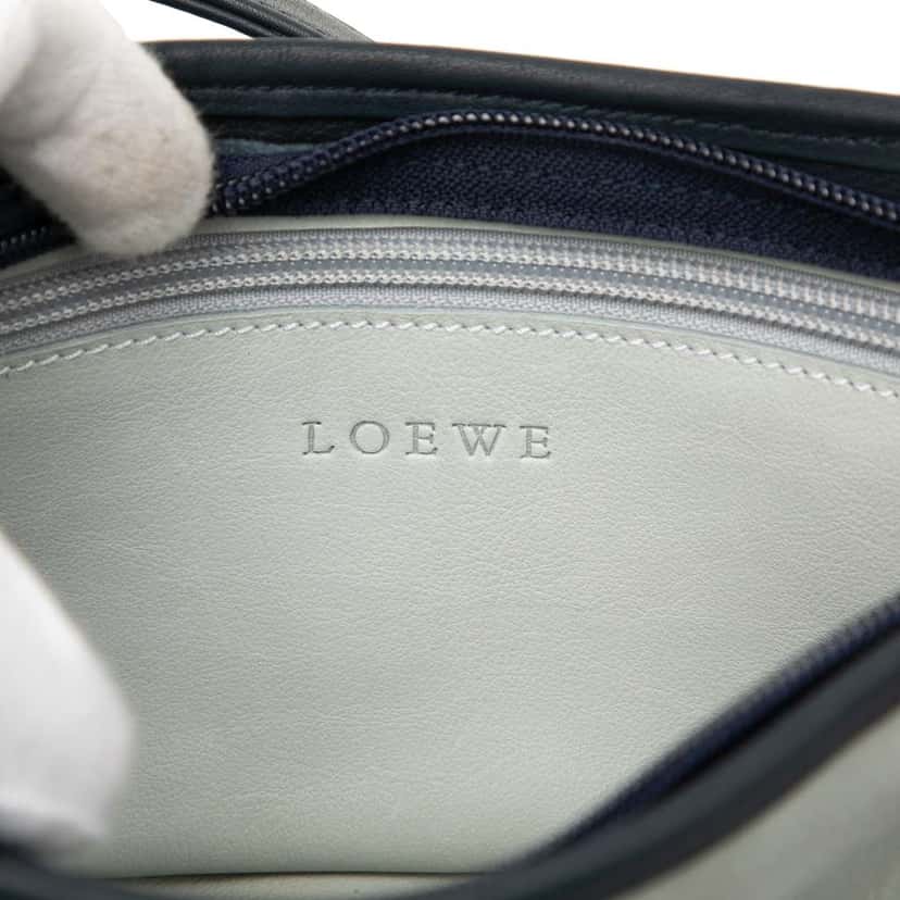 Loewe Suede Anagram Switching Shoulder Bag Grey Leather Very good condition - Box View