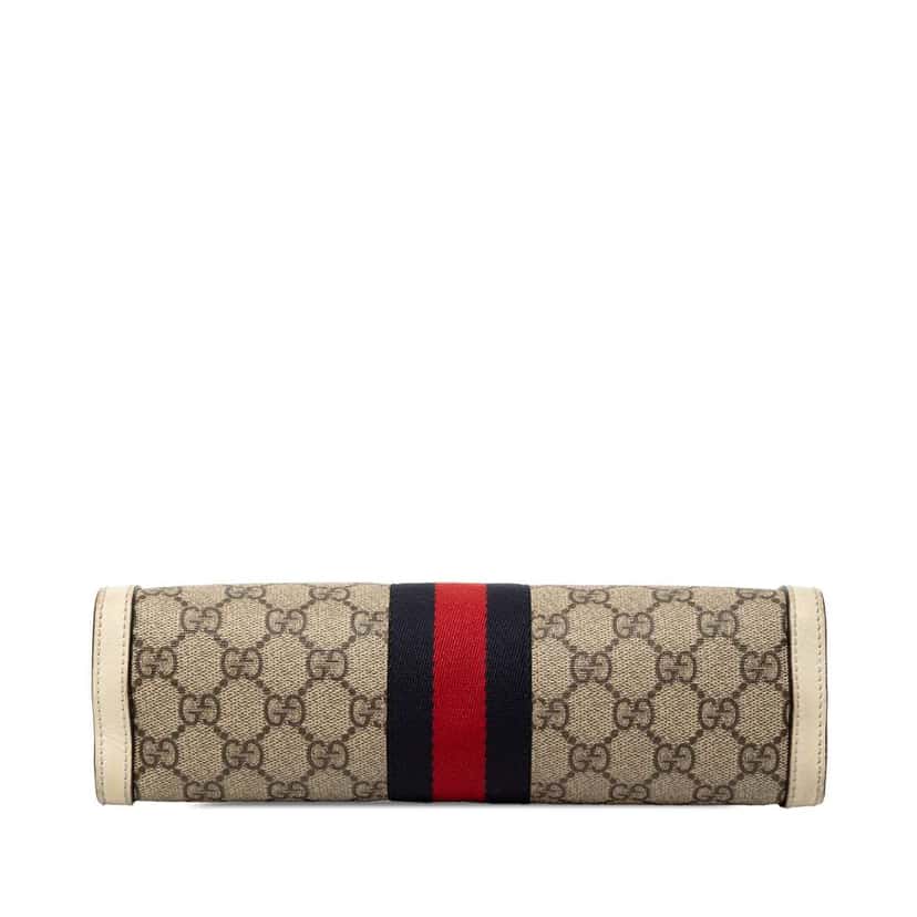 Gucci Small GG Supreme Web Ophidia Chain Crossbody Brown Canvas Good condition - Inside View