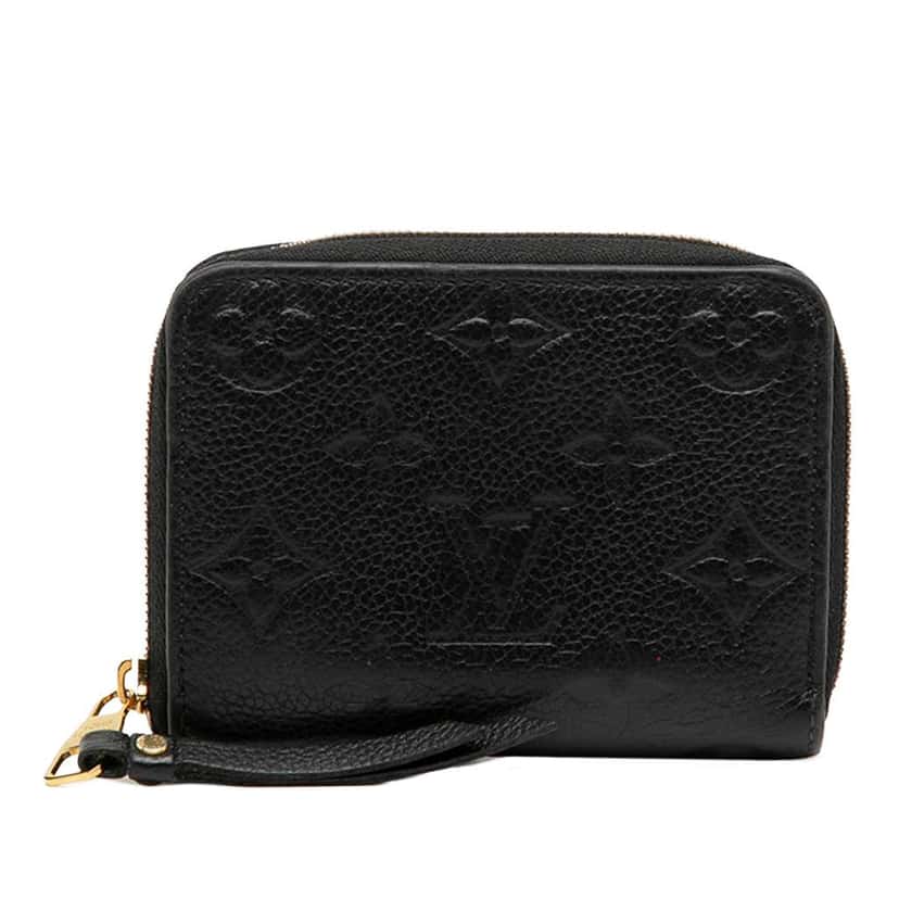 Louis Vuitton Monogram Empreinte Zippy Coin Purse Black Leather Good condition - Front View