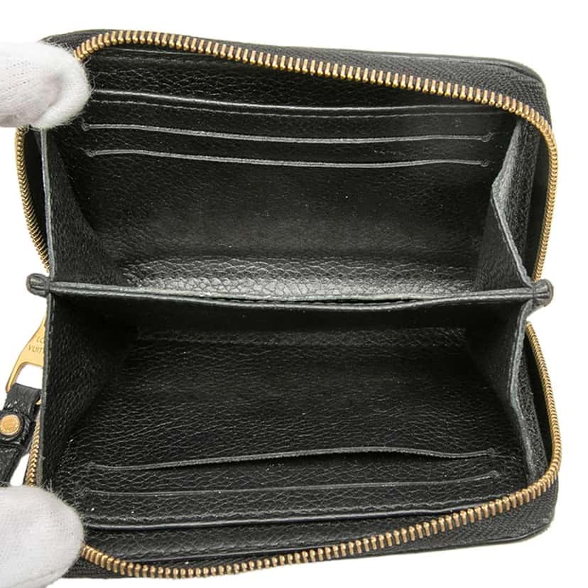Louis Vuitton Monogram Empreinte Zippy Coin Purse Black Leather Good condition - Model View