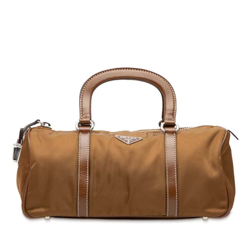Prada Tessuto Bauletto Bag Brown Good condition - Front View