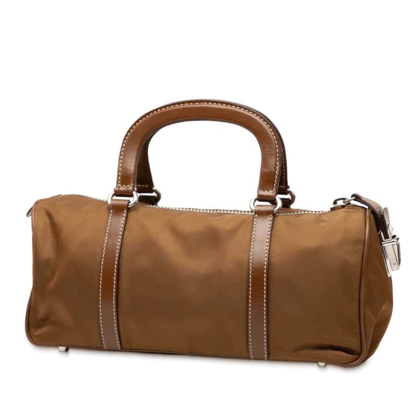 Prada Tessuto Bauletto Bag Brown Good condition - Back View
