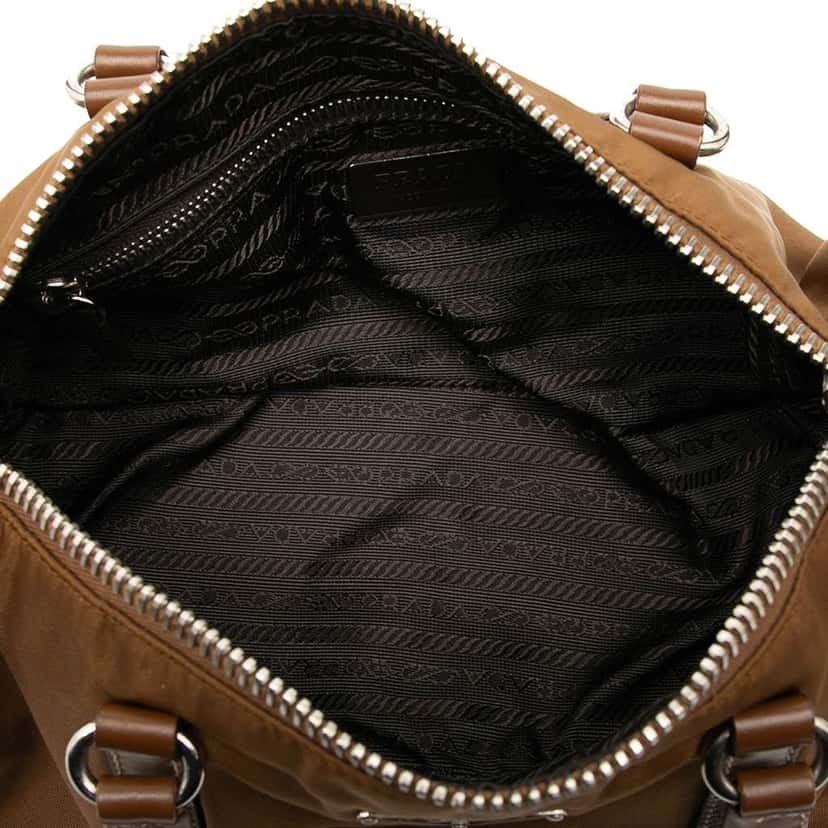 Prada Tessuto Bauletto Bag Brown Good condition - Model View