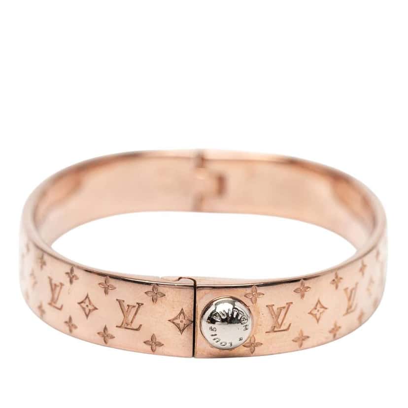Louis Vuitton Rose Gold Plated Nanogram Cuff Bracelet S Pink Rose Gold Good condition - Front View