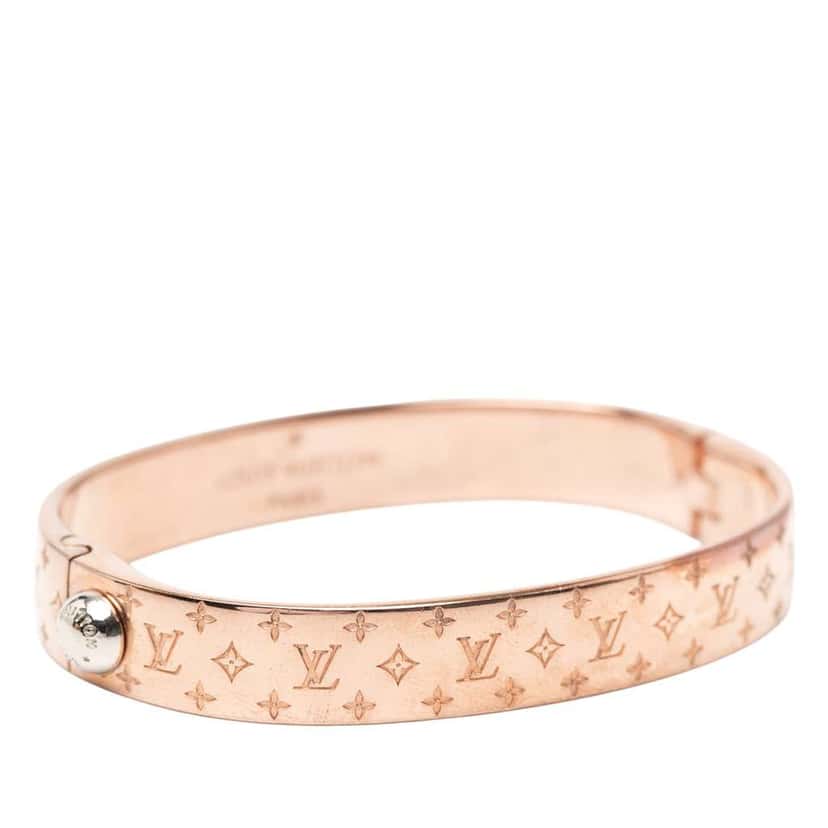 Louis Vuitton Rose Gold Plated Nanogram Cuff Bracelet S Pink Rose Gold Good condition - Back View