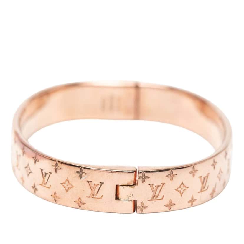Louis Vuitton Rose Gold Plated Nanogram Cuff Bracelet S Pink Rose Gold Good condition - Inside View
