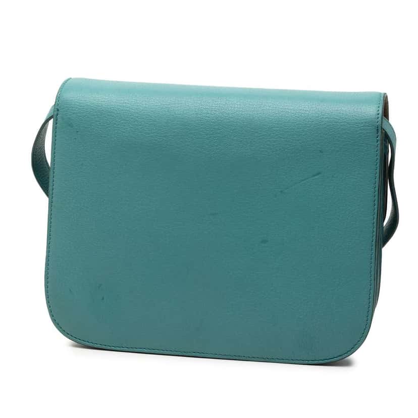 Celine Medium Calfskin Classic Box Blue Leather Very good condition - Back View
