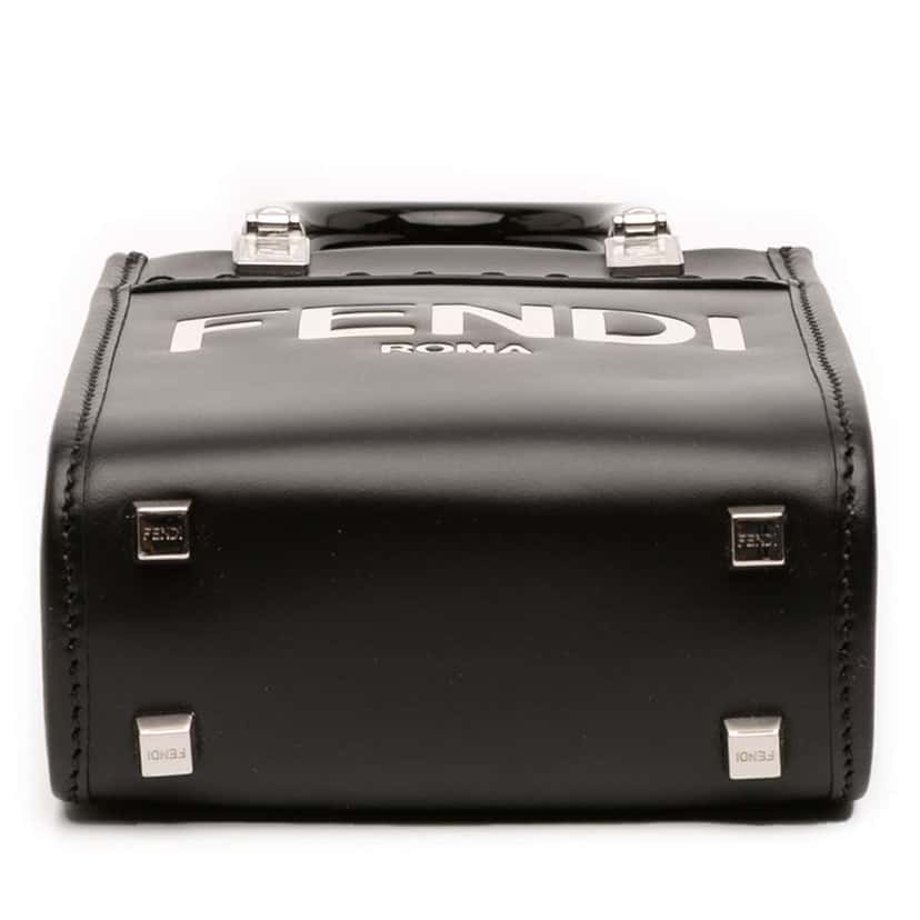 Fendi Mini Leather Sunshine Shopper Tote Black Leather Very good condition - Inside View