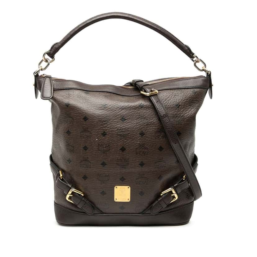 MCM Visetos Coated Canvas Satchel Brown Canvas Very good condition - Front View