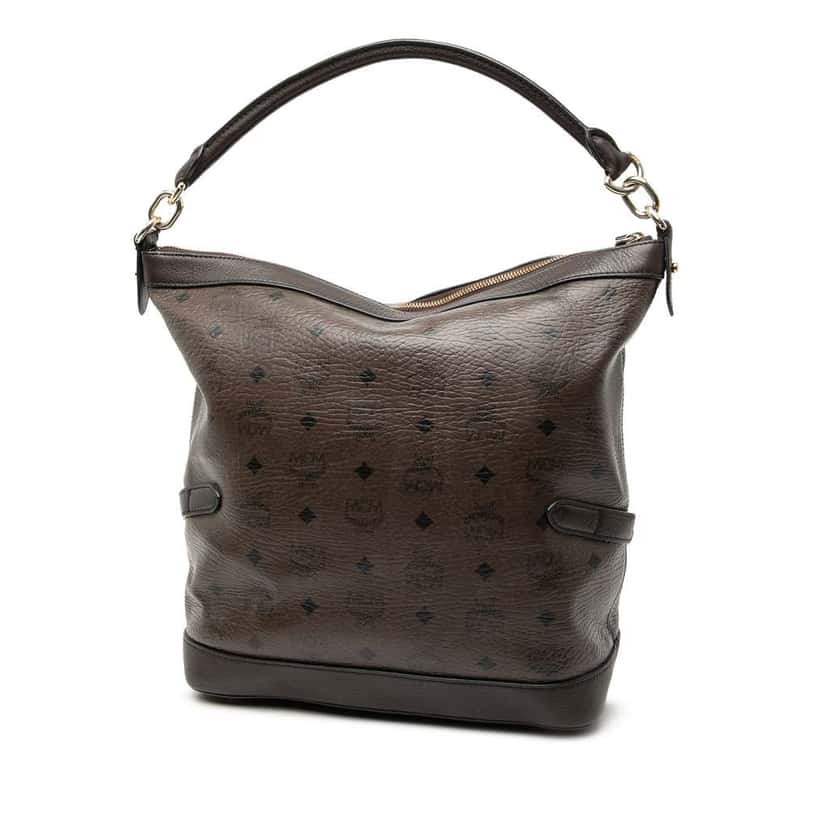 MCM Visetos Coated Canvas Satchel Brown Canvas Very good condition - Back View