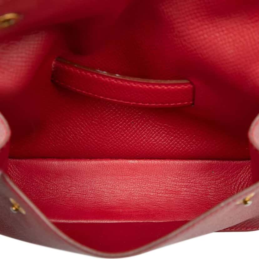 Hermès Courchevel Pochette Bum Bag Red Leather Good condition - Model View