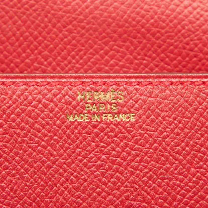 Hermès Courchevel Pochette Bum Bag Red Leather Good condition - Box View