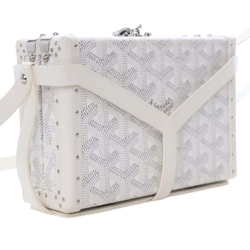 Goyard Goyardine Minaudiere Trunk Bag White Canvas Good condition - Back View