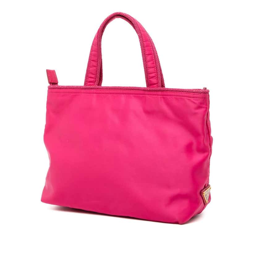 Prada Tessuto Canapa Logo Bow Satchel Pink Very good condition - Back View
