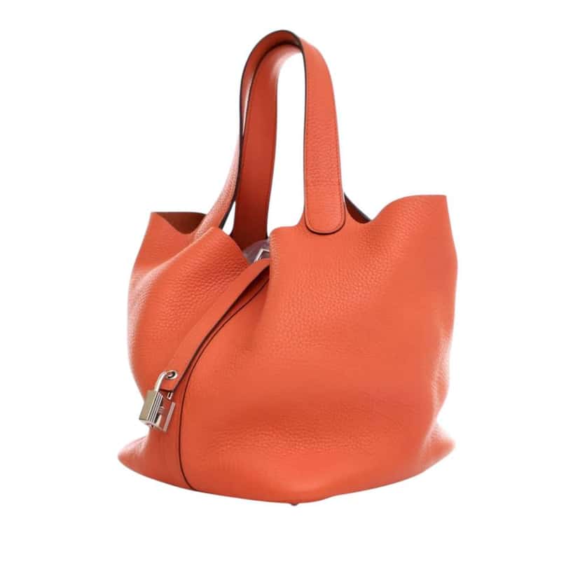 Hermès Clemence Picotin Lock 22 Orange Leather Good condition - Inside View